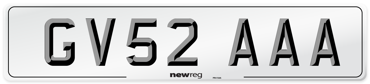GV52 AAA Number Plate from New Reg